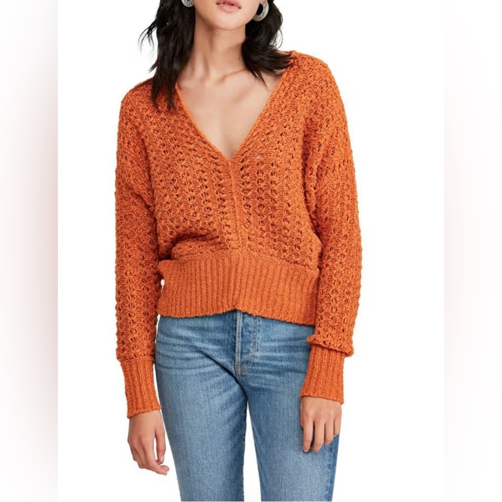 Free People Best of You Orange Sweater